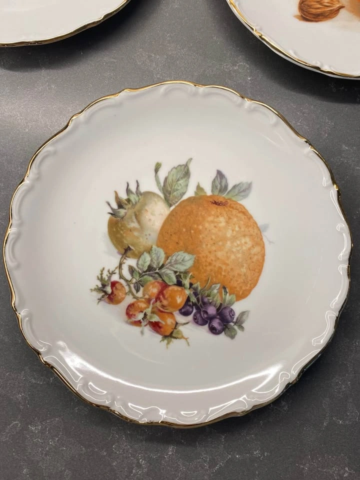 Set of 7 Vintage Schumann Arzberg Fruit Motif Porcelain Plates - photo 3