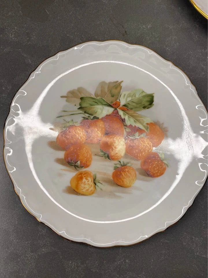 Set of 7 Vintage Schumann Arzberg Fruit Motif Porcelain Plates - photo 4