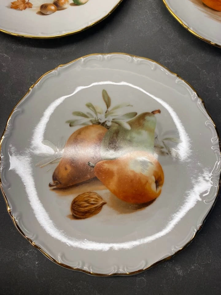 Set of 7 Vintage Schumann Arzberg Fruit Motif Porcelain Plates - photo 5