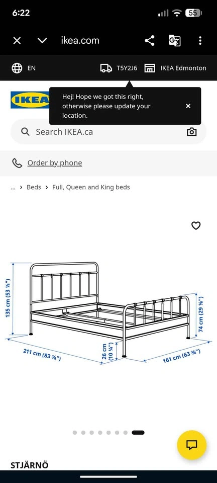 White metal bed frame + Full/Double Mattress - photo 5