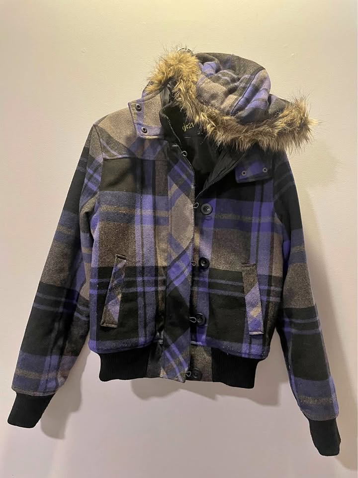 Purple fur winter coat