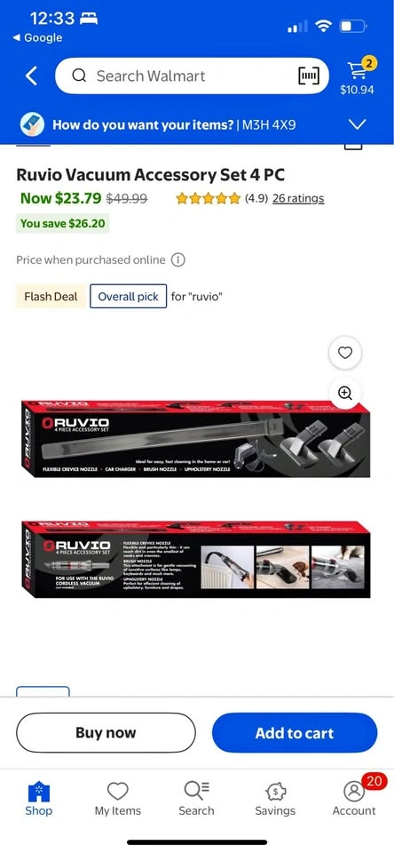Ruvio Vacuum Accessory Set 4 PC