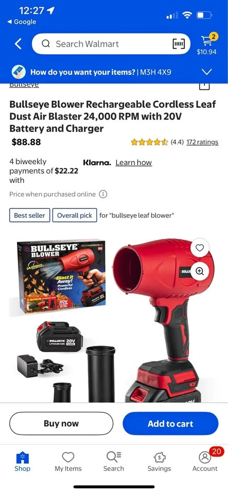 Bullseye Blower Rechargeable Cordless Leaf Dust Air Blaster