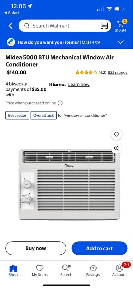 Midea 5000 BTU Mechanical Window Air Conditioner