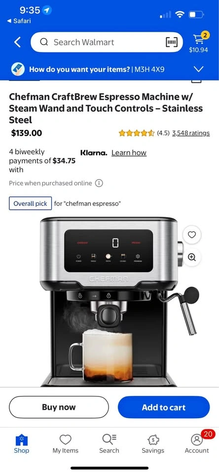 Chefman CraftBrew Espresso Machine