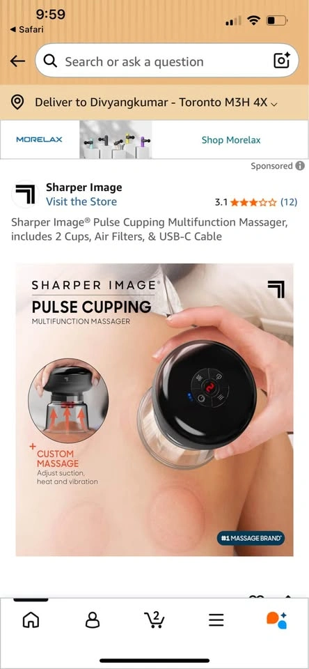 Sharper Image Pulse Cupping Multifunction Massager - photo 2