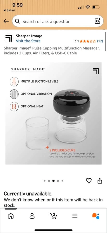 Sharper Image Pulse Cupping Multifunction Massager - photo 3