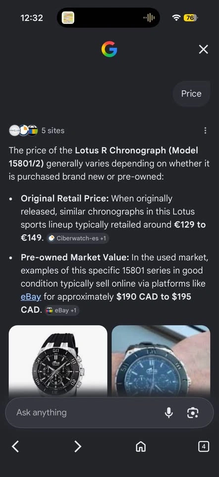 Lotus R Chronograph Watch (Model 15801/2) - photo 4