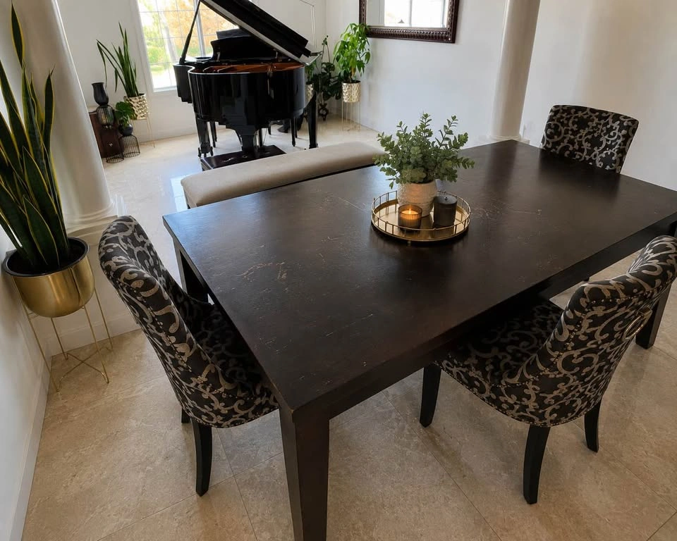 4 Beautiful Fabric Dining Chairs - Springbank Hill