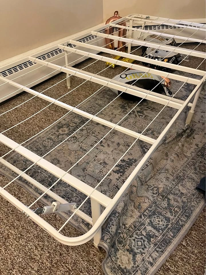 White metal bed frame - twin