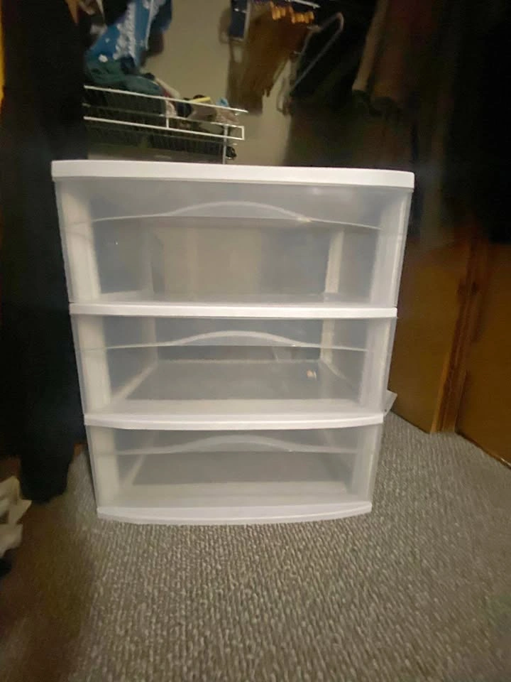 3 drawer wide cart - plastic storage