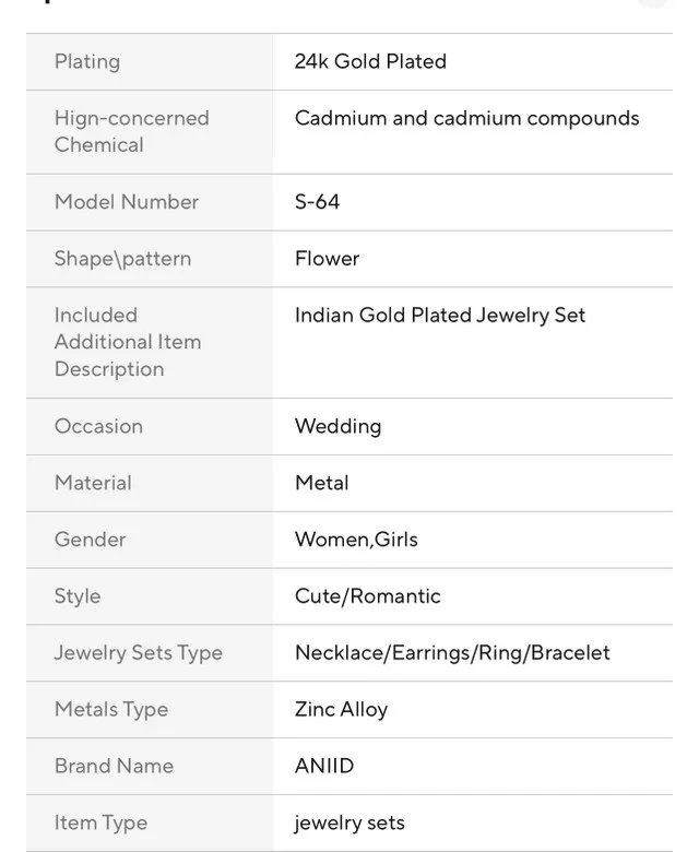 ANIID Jewelry Set 24k gold plated image indicator(2)