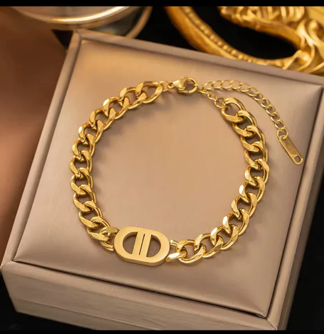 18k gold plated stainless steel bracelet thumbnail