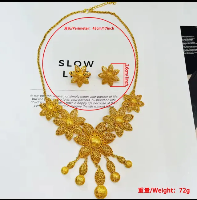 24k gold plated Necklace and earrings image indicator(2)