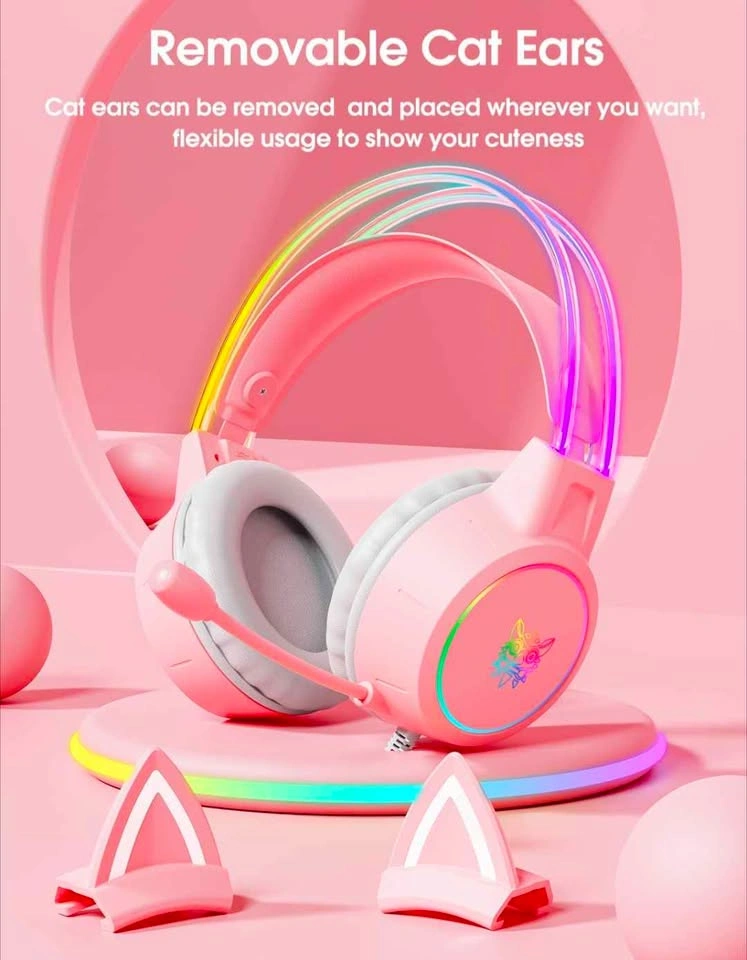 New ONITOON Gaming Headset with Removable Cat Ears, RGB - photo 2
