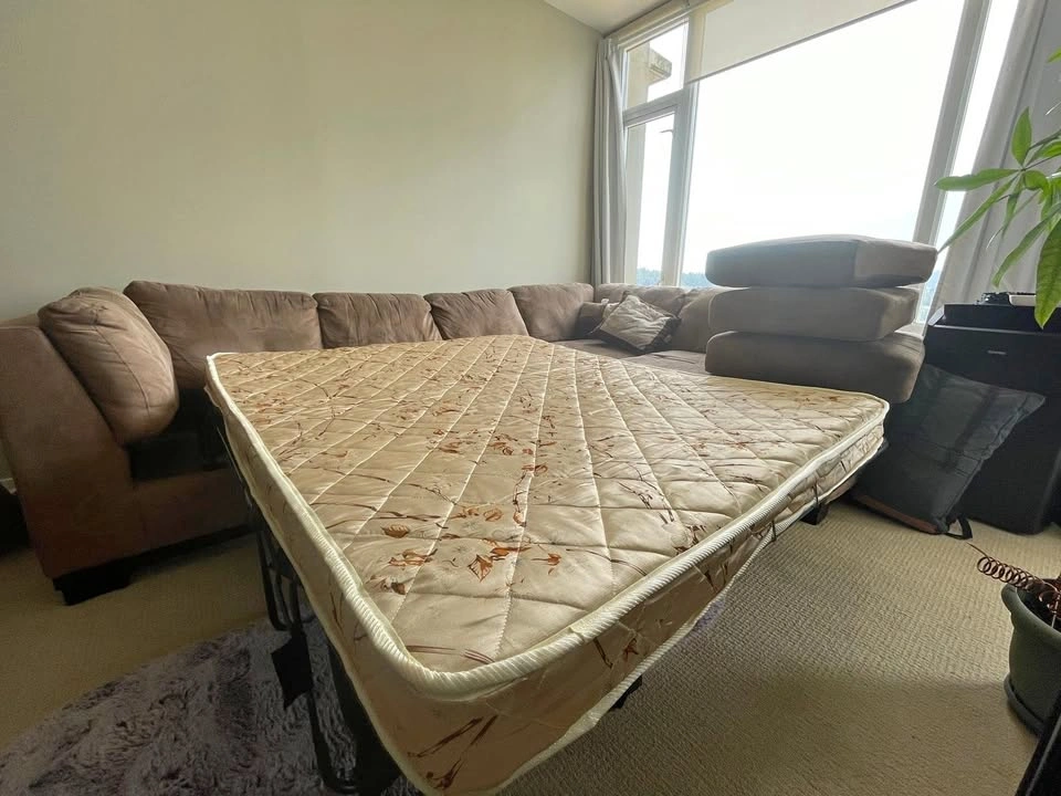 Large Sectional Sofa Bed & Expandable Dining Set - All for $175