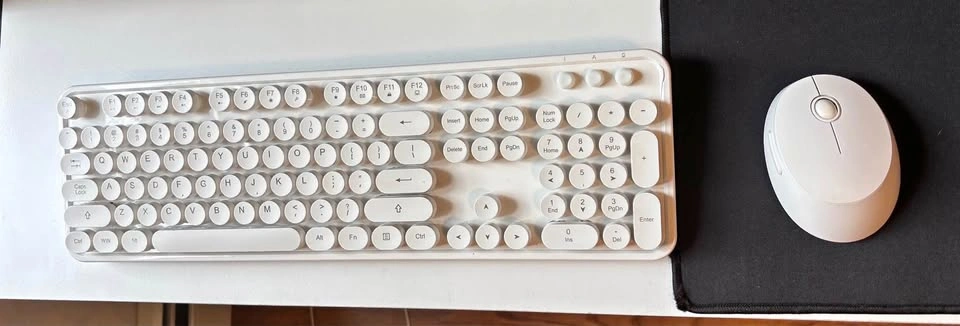 Keyboard and mouse white