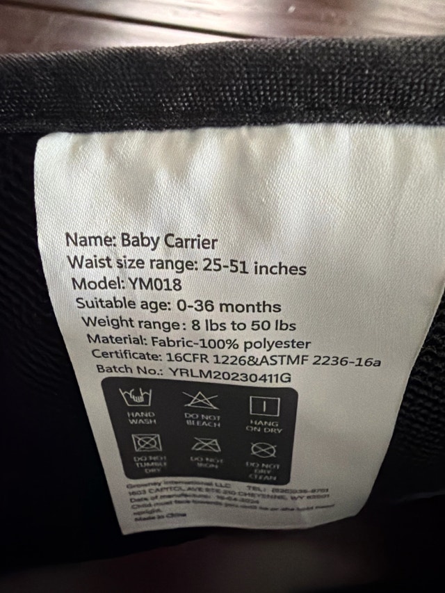 Ergonomic Baby Hip Seat Carrier, Adjustable Waistband - photo 2