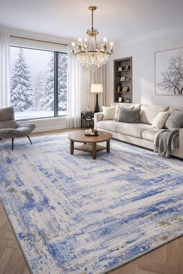 5x7 blue and beige rug new sealed - photo 4