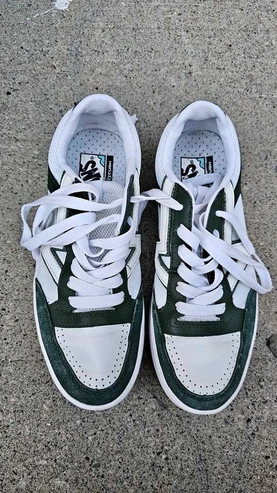 Vans Lowland CC Pine Green White ComfyCush Skate Shoes Men 8 Wom