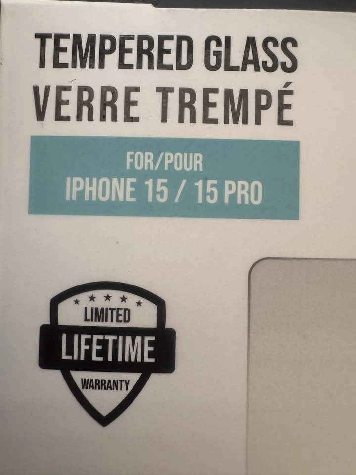 iPhone 15 / 15 Pro Tempered Glass Screen Protector – Brand New! - photo 2