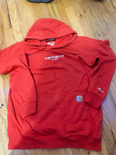 Carhartt Force Relaxed Fit Red Pullover Fleece Hoodie M