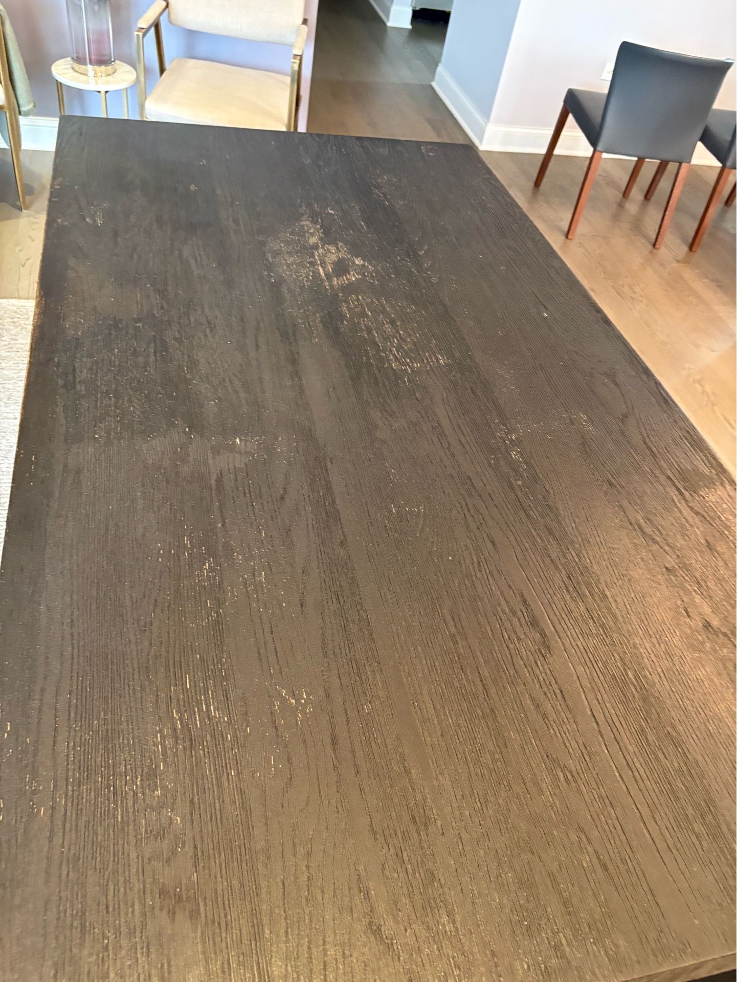 Restoration Hardware 72” Black Oak Parsons Dining Table - photo 4