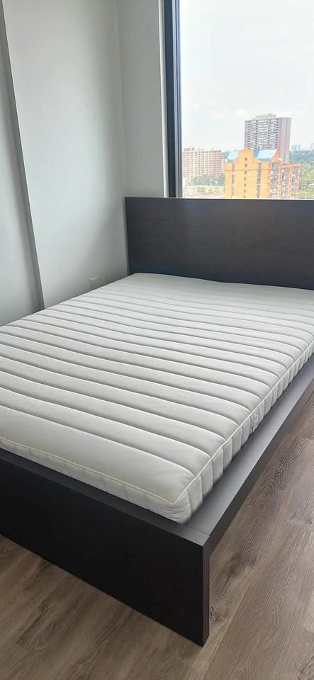 Queen Bed with hybrid mattress