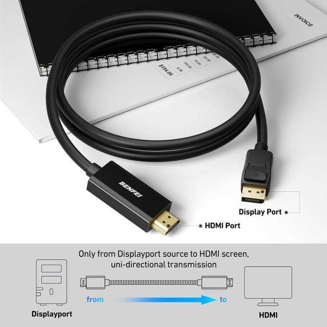 BENFEI 4K DisplayPort to HDMI 6 Feet Cable, Uni-Directional - photo 2