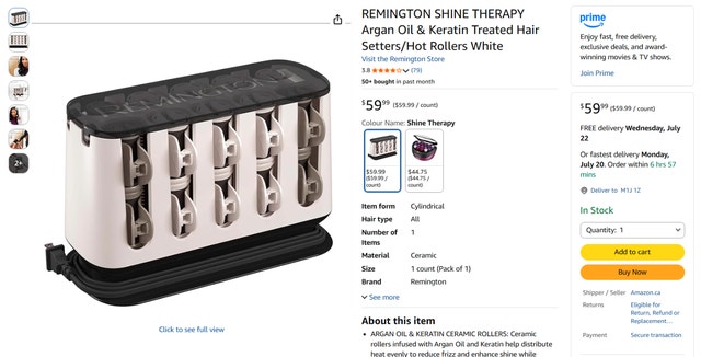 REMINGTON SHINE THERAPY Argan Oil & Keratin Treated Hair Setters - photo 2