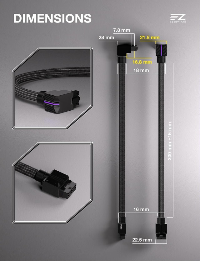 EZDIY-FAB UNIFAS ARGB 16-Pin 12VHPWR GPU Extension Cable - photo 4