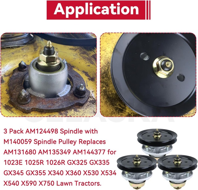 GELASKA 3 Pack AM144377 Spindle Assembly with M140059 Pulley - photo 5
