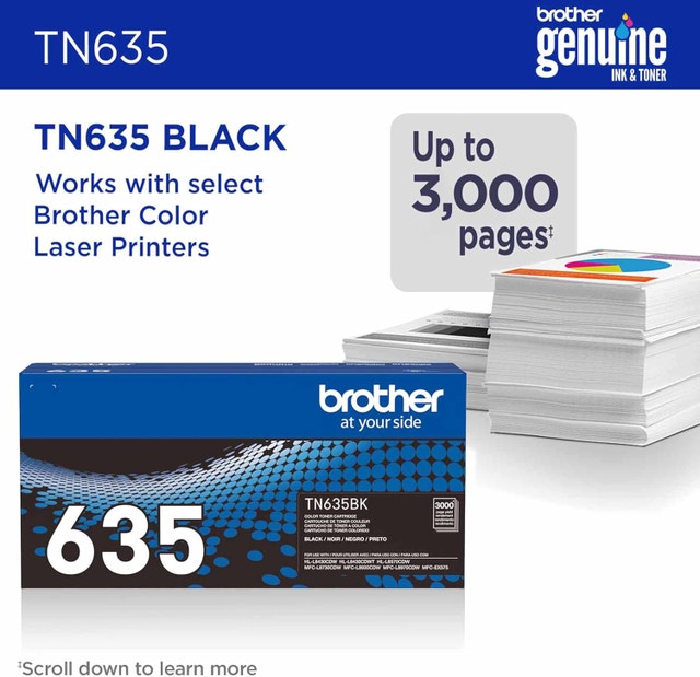 Brother Genuine TN635BK Standard Yield Black Toner Cartridge - photo 5