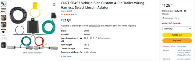 CURT 56453 Vehicle-Side Custom 4-Pin Trailer Wiring Harness - photo 2