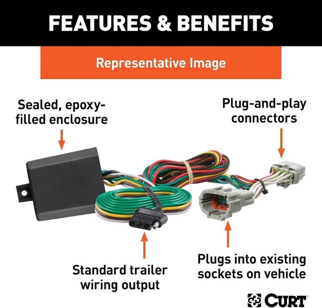 CURT 56453 Vehicle-Side Custom 4-Pin Trailer Wiring Harness - photo 3