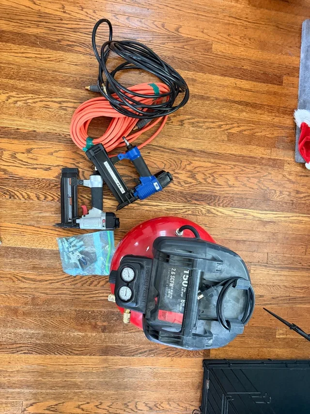 Porter Cable Air Compressor with nailer, stapler, and 2 hoses - photo 2