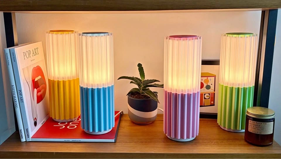 Pleated Column Table Lamp (available in 4 colours)