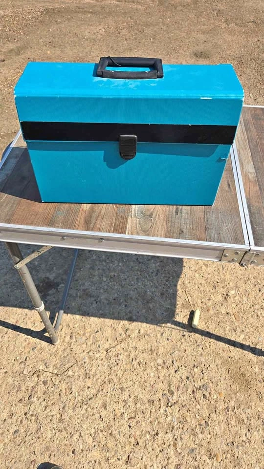 Blue Portable Expanding File Box