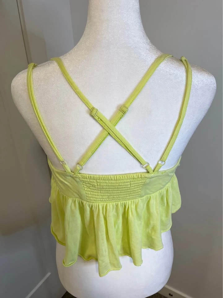 URBAN OUTFITTERS Neon Cropped Ruffle Cami - Size M - photo 3