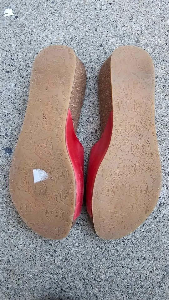 Miz Mooz Red Leather Cork Wedge Sandals - Size 10 (EU 41) - photo 3
