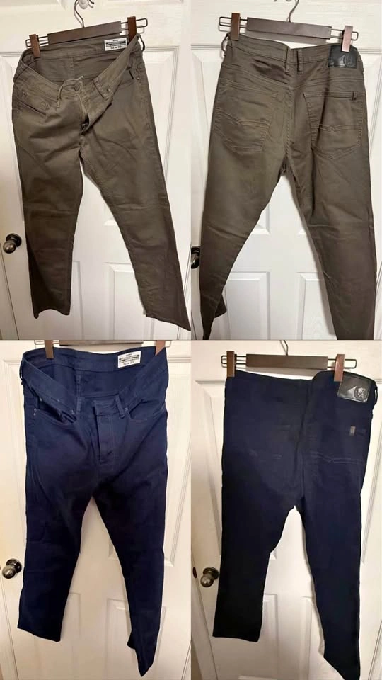 2x Buffalo David Bitton Sam Slim Straight Stretch Pants (32x32)