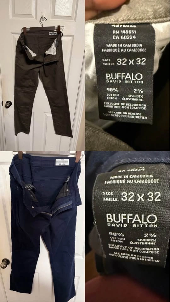 2x Buffalo David Bitton Sam Slim Straight Stretch Pants (32x32) - photo 2