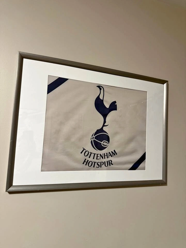 Framed Tottenham Hotspur FC Logo Flag Wall Decor