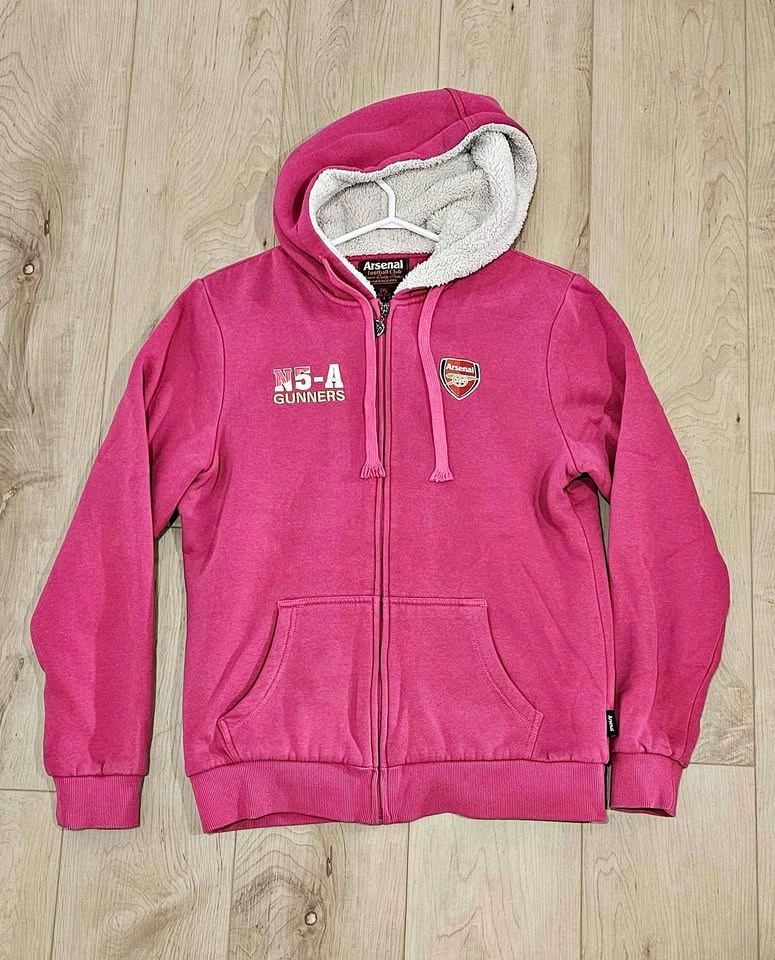 Arsenal F.C. Pink "Gunners" Full-Zip Fleece Hoodie - Women's L/X