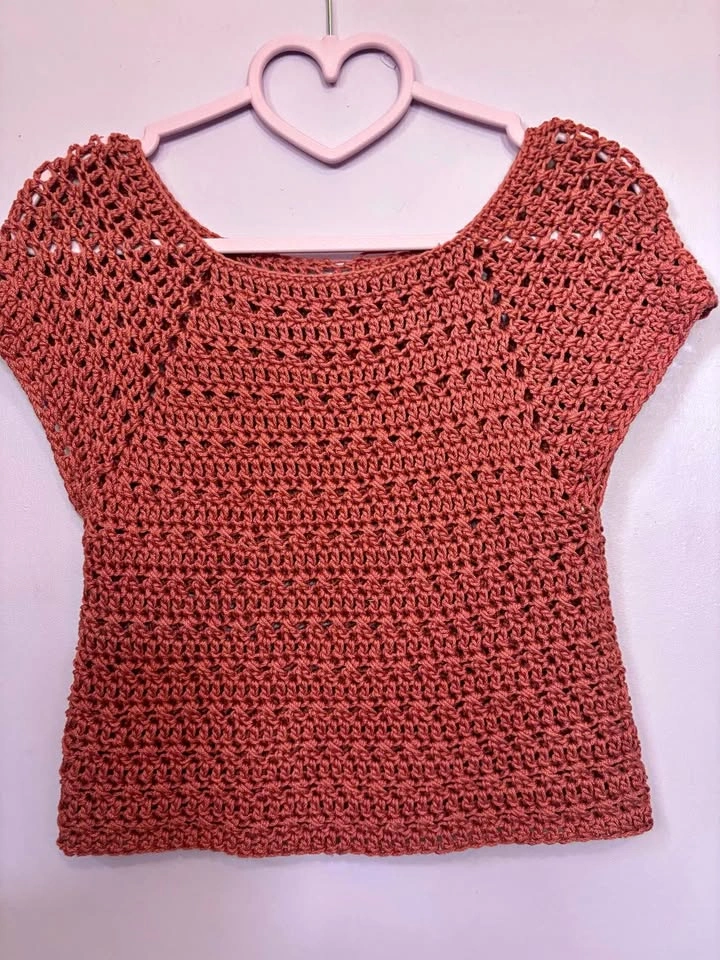 Handmade Crochet Short Sleeve Top