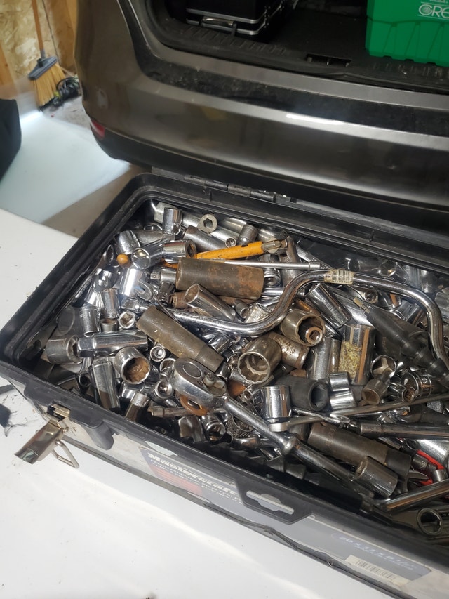 Assorted Box and pail of hand tools - photo 2