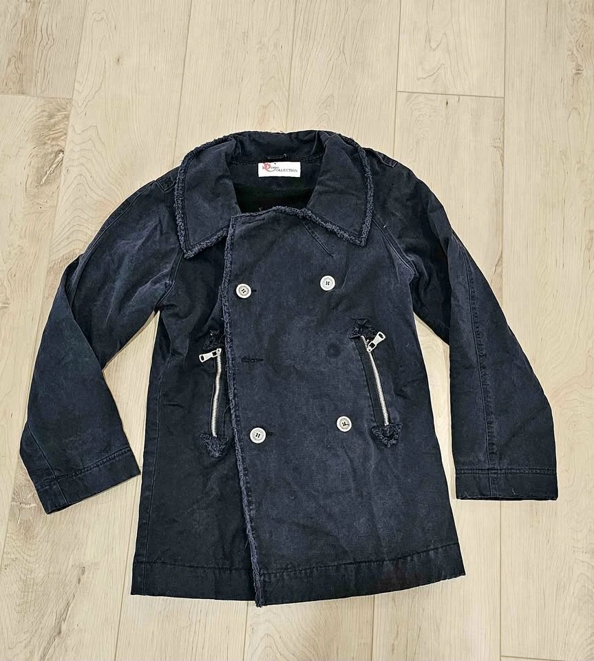 Soho Collection Black Double Breasted Utility Coat Jacket Medium