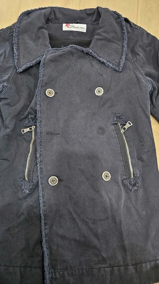 Soho Collection Black Double Breasted Utility Coat Jacket Medium - photo 2