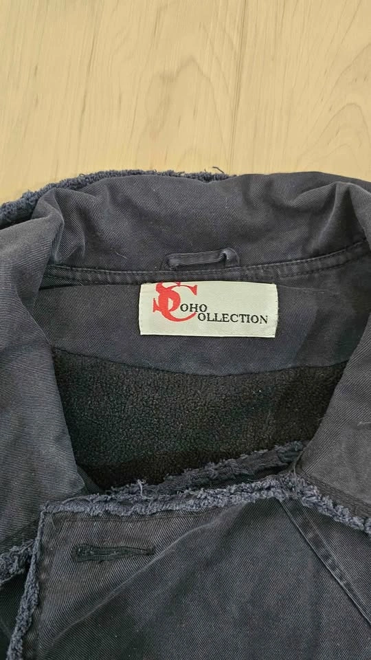 Soho Collection Black Double Breasted Utility Coat Jacket Medium - photo 4