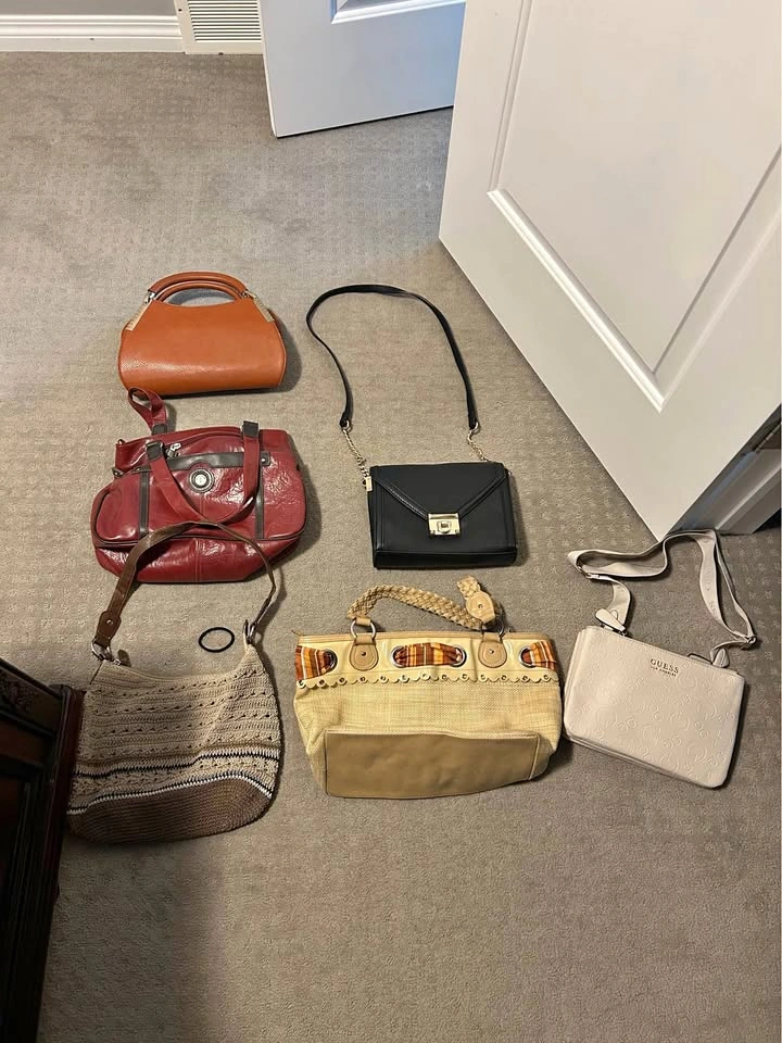 assorted handbags